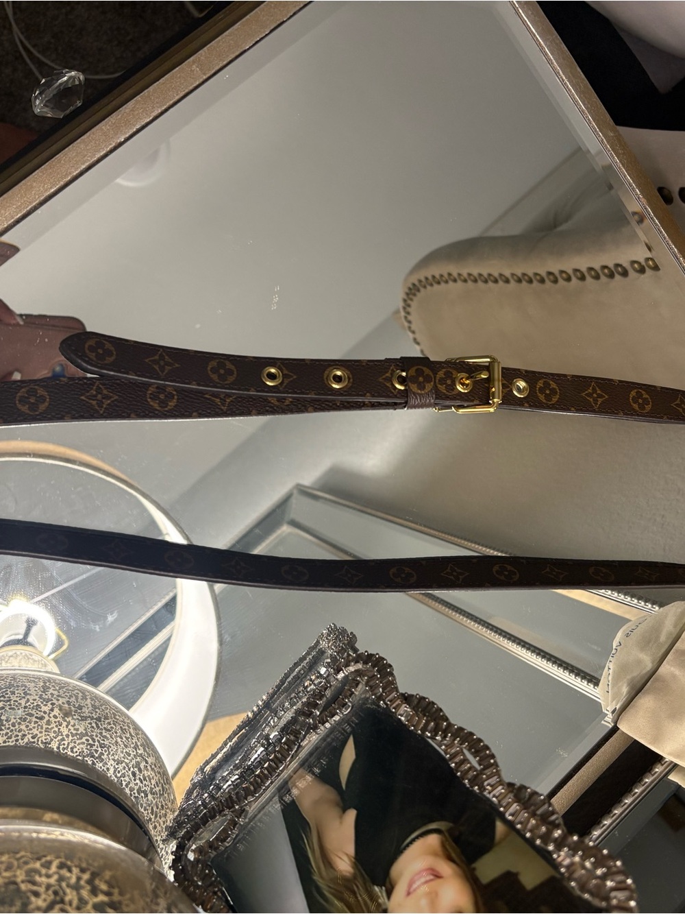Louis Vuitton Monogram Adjustable Shoulder Strap in Brown with Gold Hardware - Picture 4 of 9